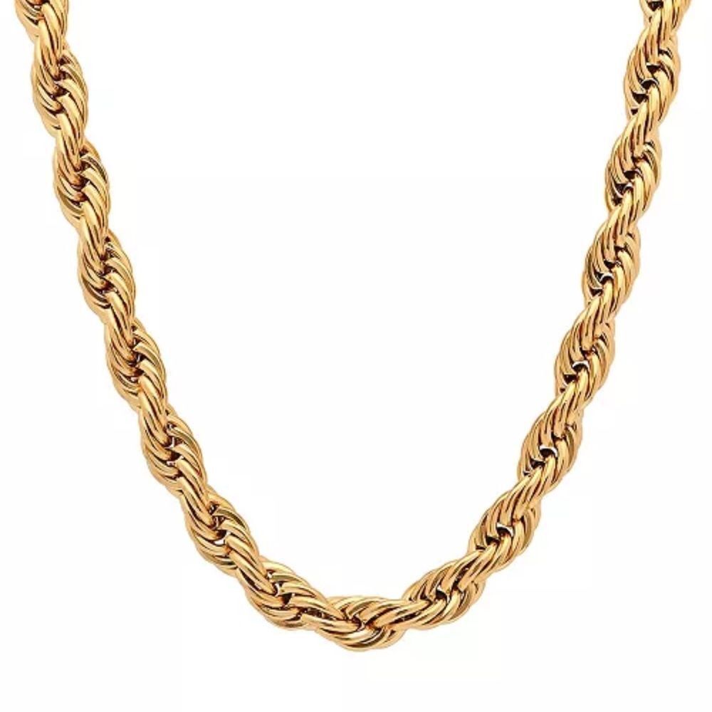 STEELTIME
Men's 18k gold Plated Stainless Steel Rope Chain 24" Necklace